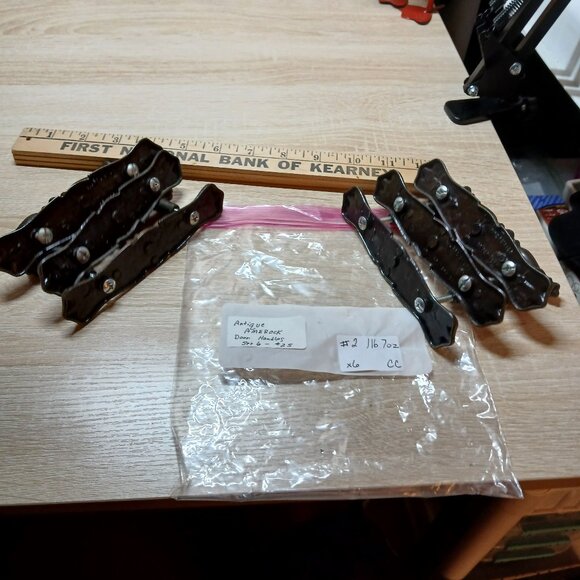 Vintage 1970s Amerock Brass Drawer Handles Pulls with Backplates 6 sets/pc #2CC - Picture 5 of 8